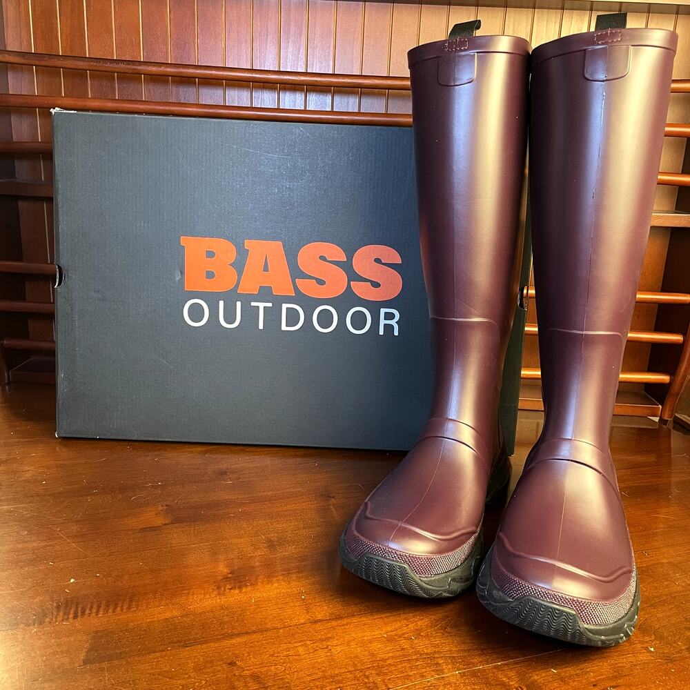 Bass Outdoor Women's Field Rubber Rain Boots Fig 10 New NIB Grip Soles